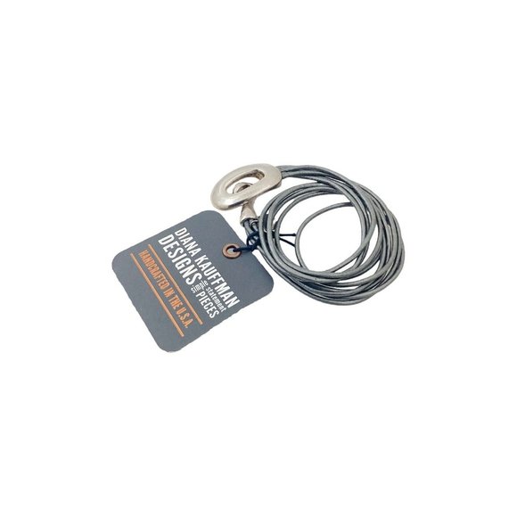 Diana Kauffman Wrap Around Unisex Bracelet, PLAYING HOOK,  Leather, Preppy, Grey - Picture 4 of 10